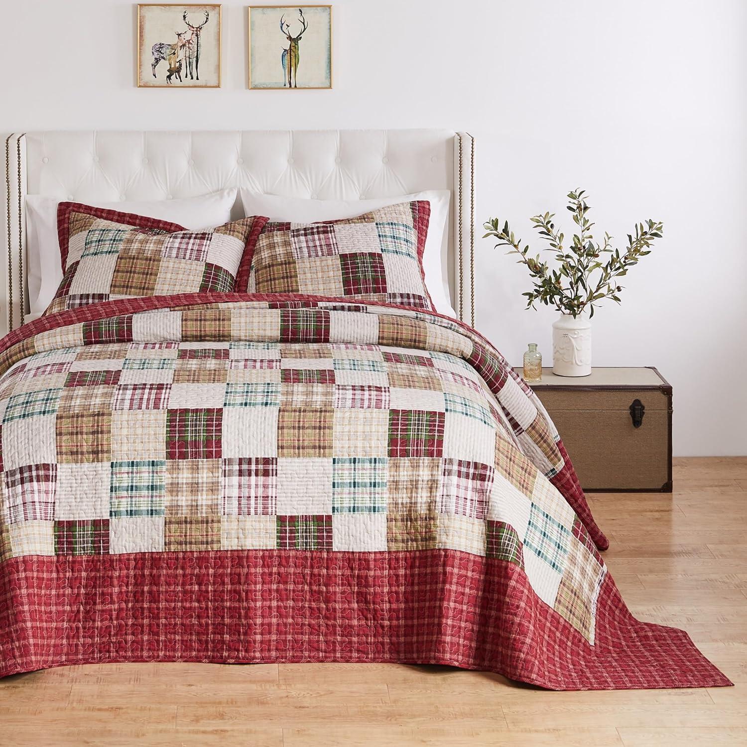 Oxford Plaid Reversible Quilt Set