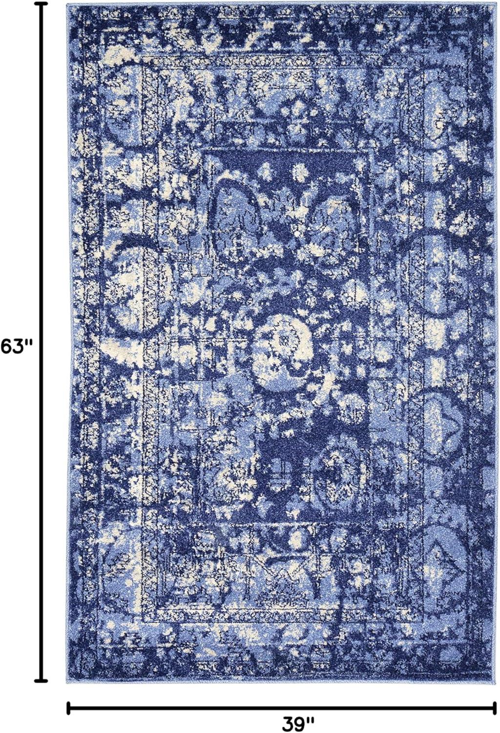 Unique Loom 3' 1 x 5' 3 Blue La Jolla Vintage Area Rug