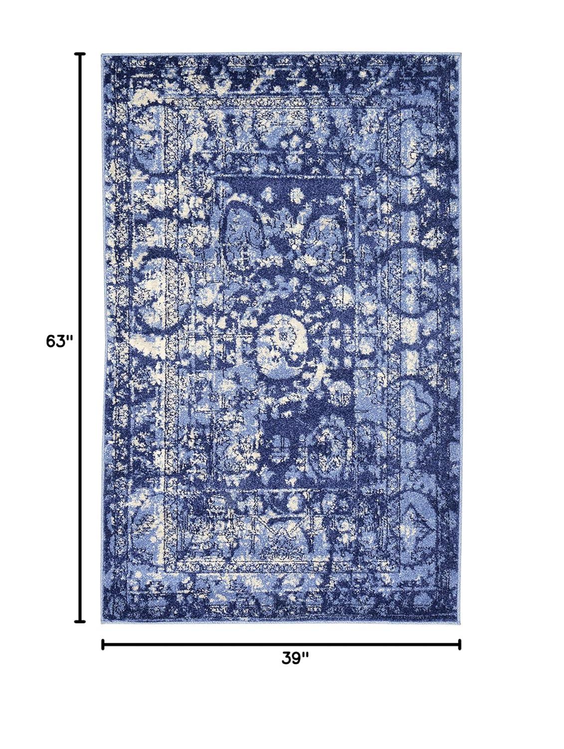 Unique Loom 3' 1 x 5' 3 Blue La Jolla Vintage Area Rug