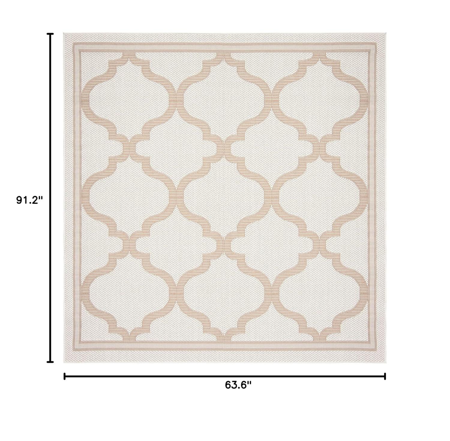 Bermuda BMU810 Power Loomed Indoor/Outdoor Machine Washable Area Rug - Light Blue/Ivory - 5'3"x7'6" - Safavieh