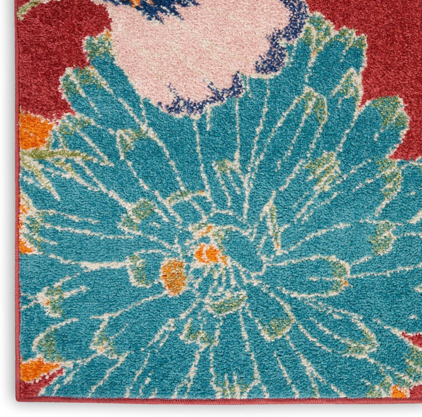 Nourison Allur Oversized Flowers Indoor Area Rug Red Multicolor 5'3" x 7'3"