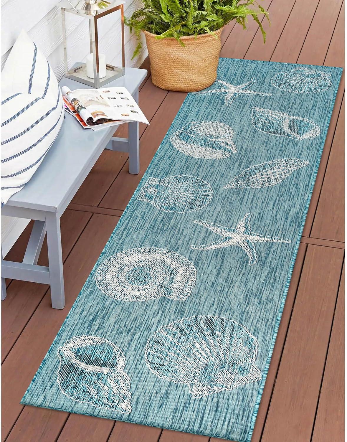 Liora Manne Carmel  Indoor/Outdoor Rug  Aqua..