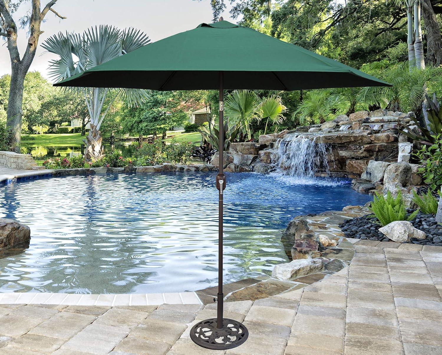 Tropishade  Aluminum Patio Umbrella with Green Canopy