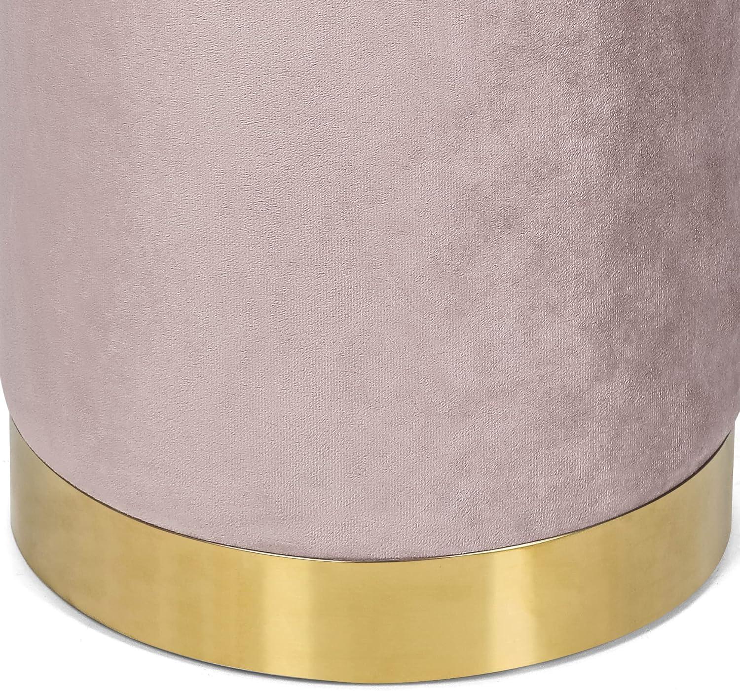 Adore Decor Adele Modern Tufted Velvet Ottoman in Pink