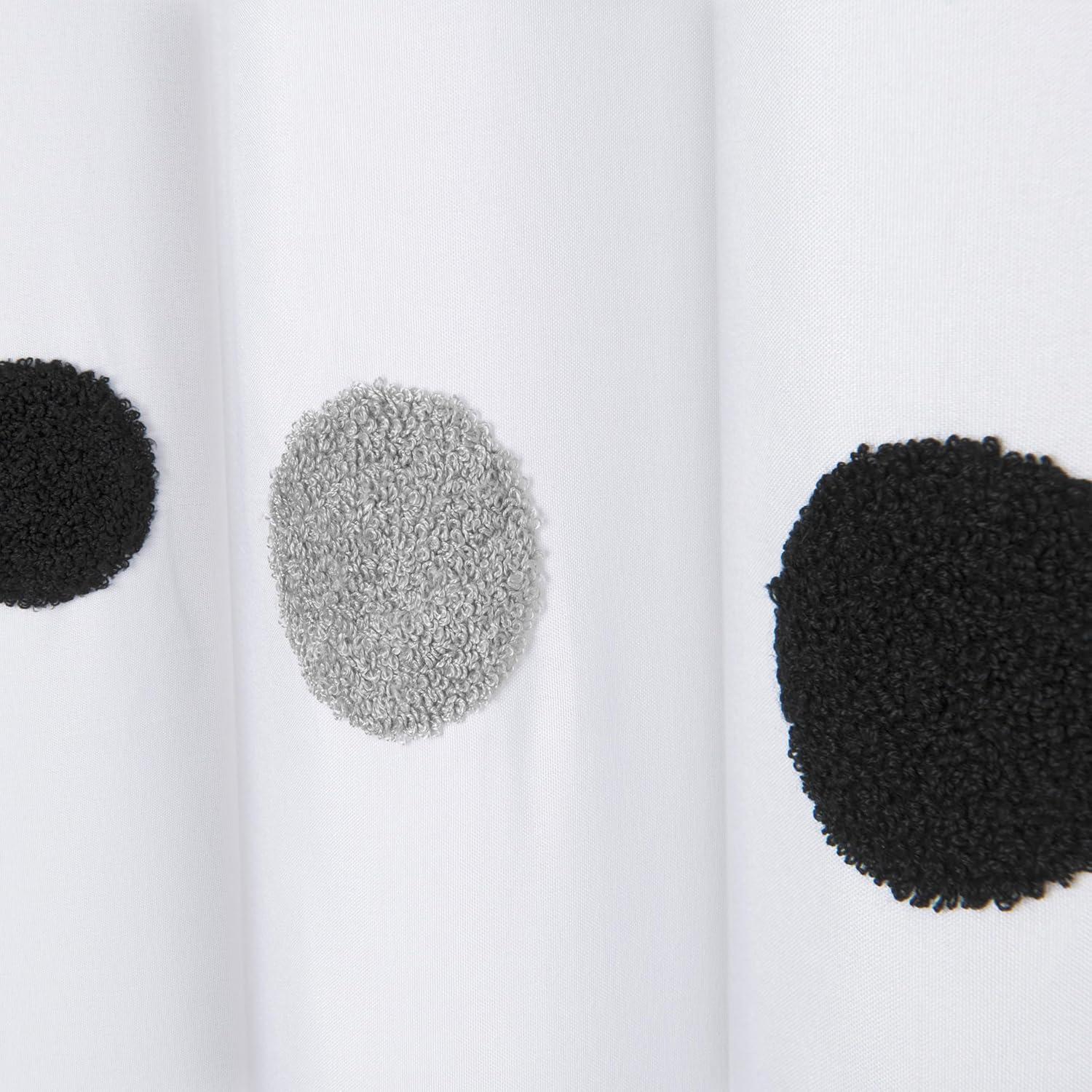 Allure Home Creations Dots Shower Curtain: Polyester Bath Curtain, Microfiber, Buttonhole Top