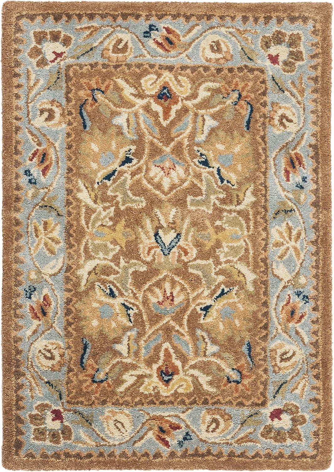 SAFAVIEH Bergama Michayla Traditional Wool Area Rug, Brown/Blue, 2' x 3'