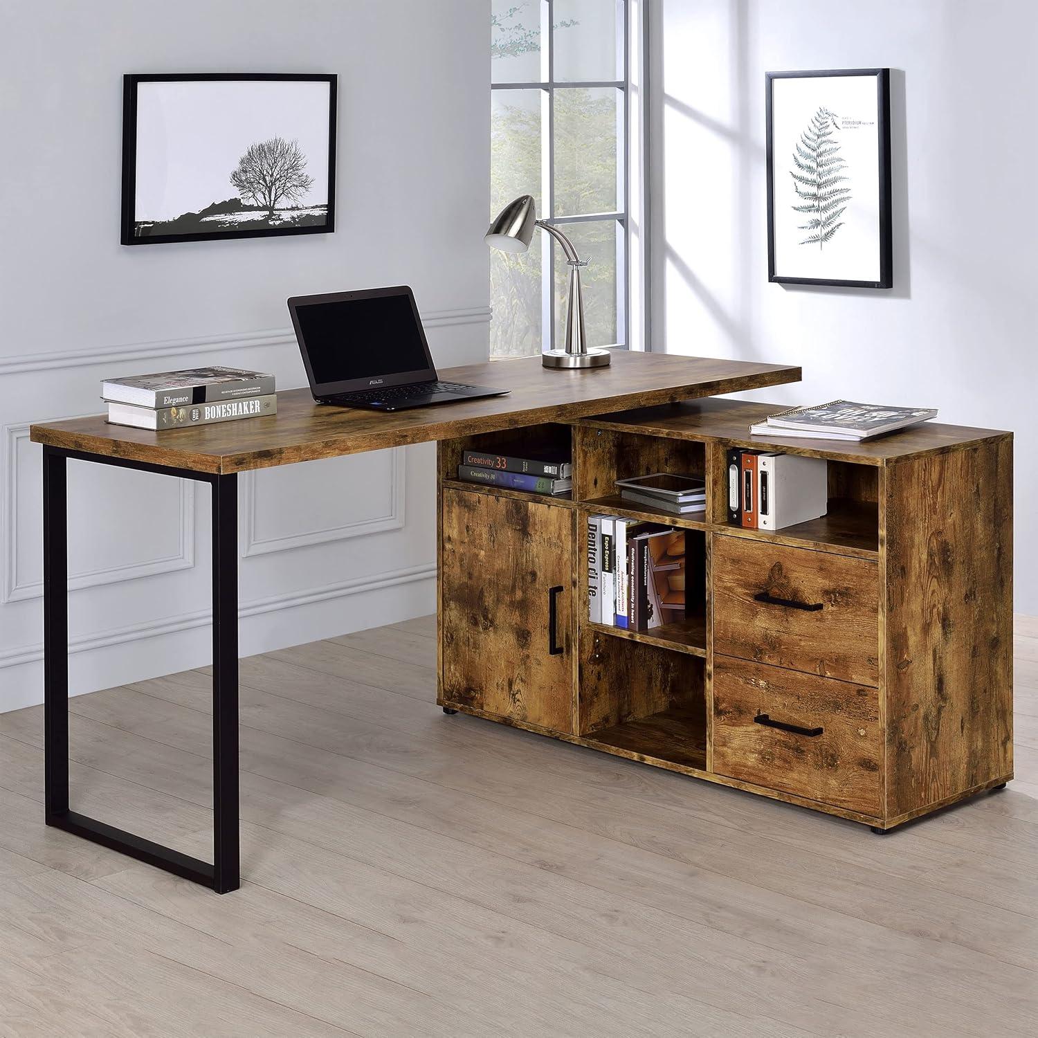 Hertford 2 Drawer L-Shape Desk - Coaster