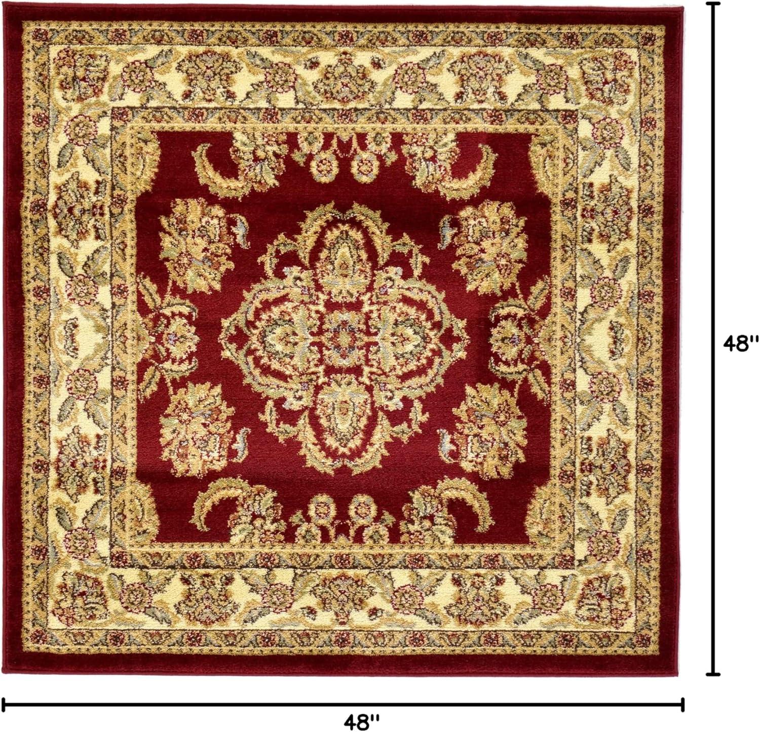 Reddington Classic Red 4' Square Synthetic Easy-Care Rug