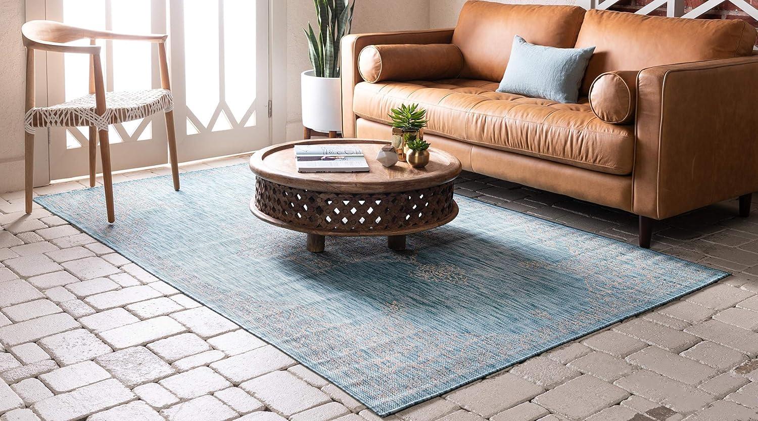 Unique Loom Outdoor Traditional Antique Medallion Woven Area Rug