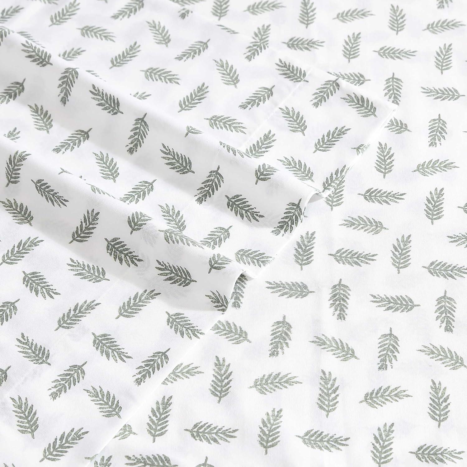 Eddie Bauer Laurel Leaves Green Twin Sheet Set