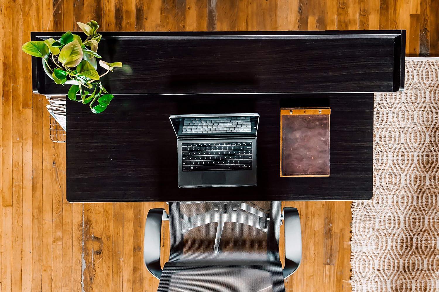 Espresso Avalon Minimalist Computer Desk with Drawer & Keyboard Tray