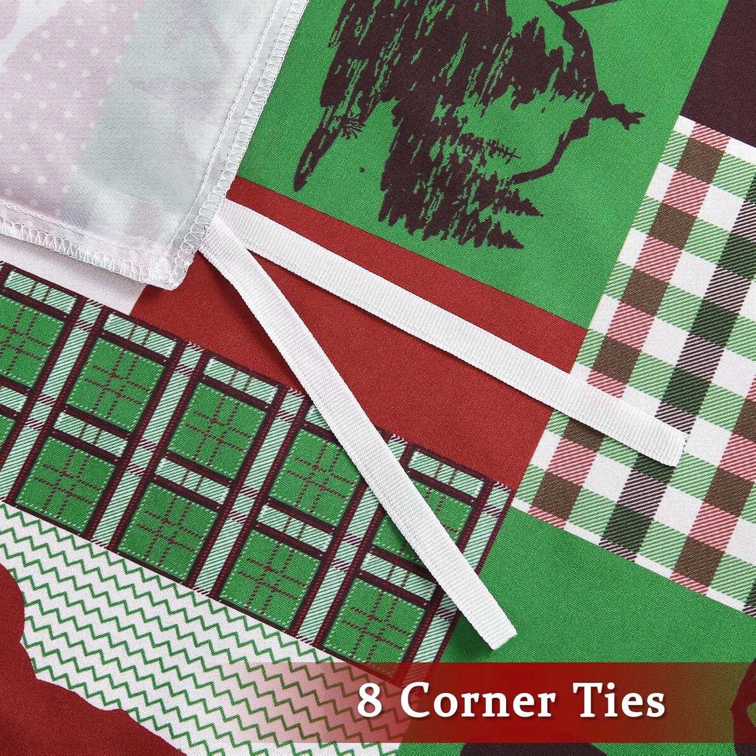 Caromio Christmas Duvet Cover Queen Size - Reindeer Patchwork Printed Decorations, Soft and Breathable Bedding Set (Queen, 90"x90")