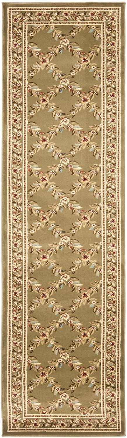 Lyndhurst LNH557 Power Loomed Runner Rug - Green/Green - 2'3"x12' - Safavieh