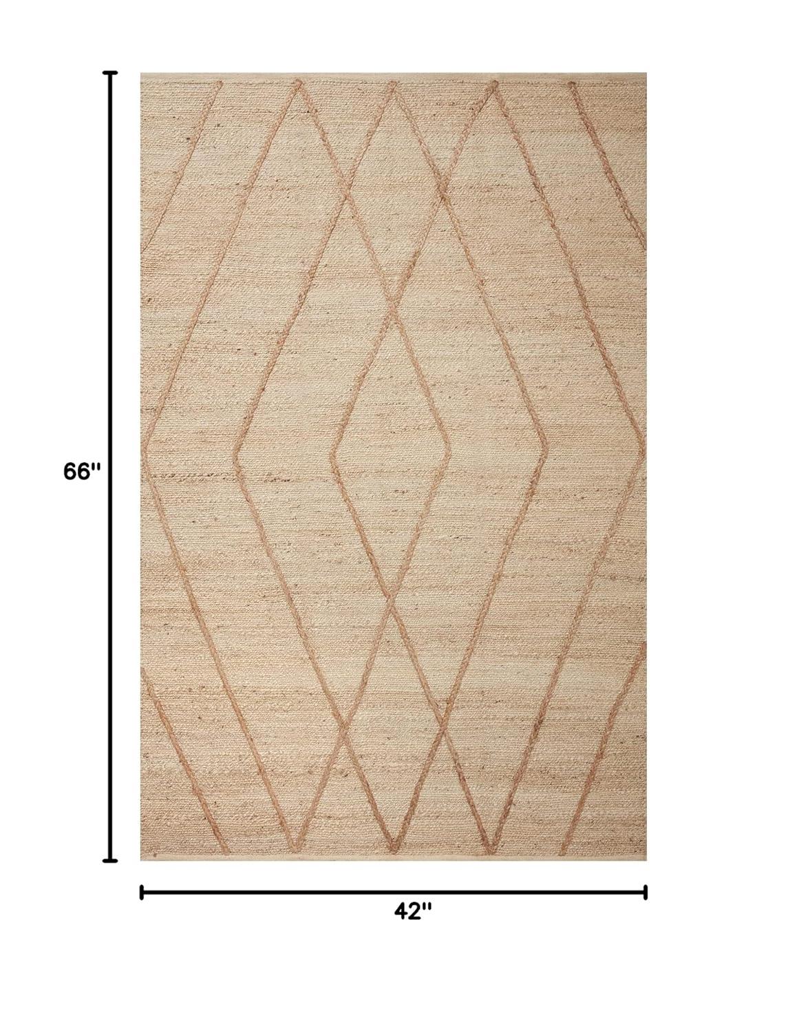 Loloi II Bodhi Collection BOD-02 Ivory / Natural, Geometric Area Rug 3'-6" x 5'-6"