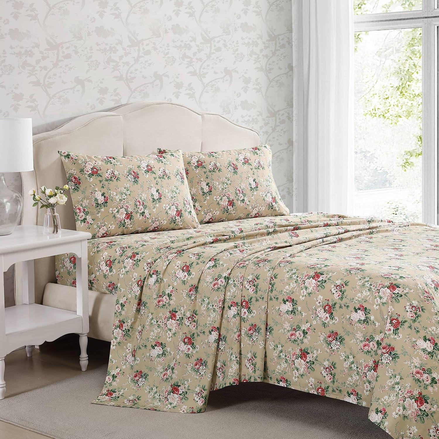 Laura Ashley Printed Cotton Percale Sheet Set