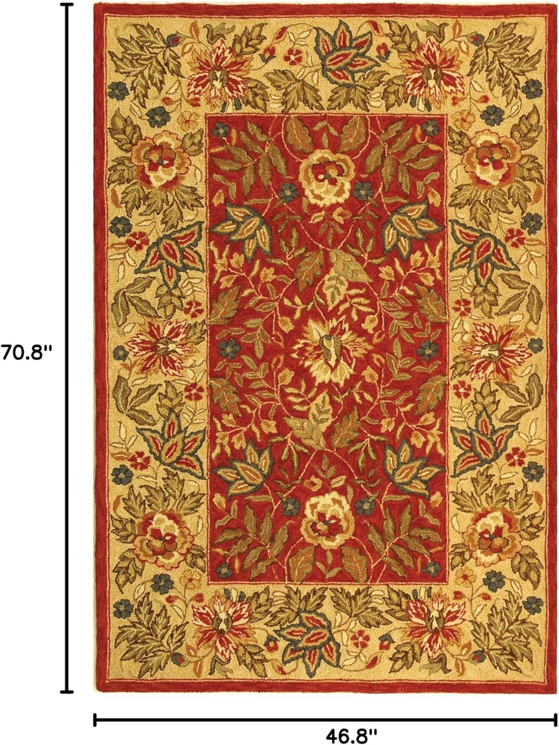 Chelsea HK140 Hand Hooked Area Rug - Red/Ivory - 3'9"x5'9" - Safavieh.