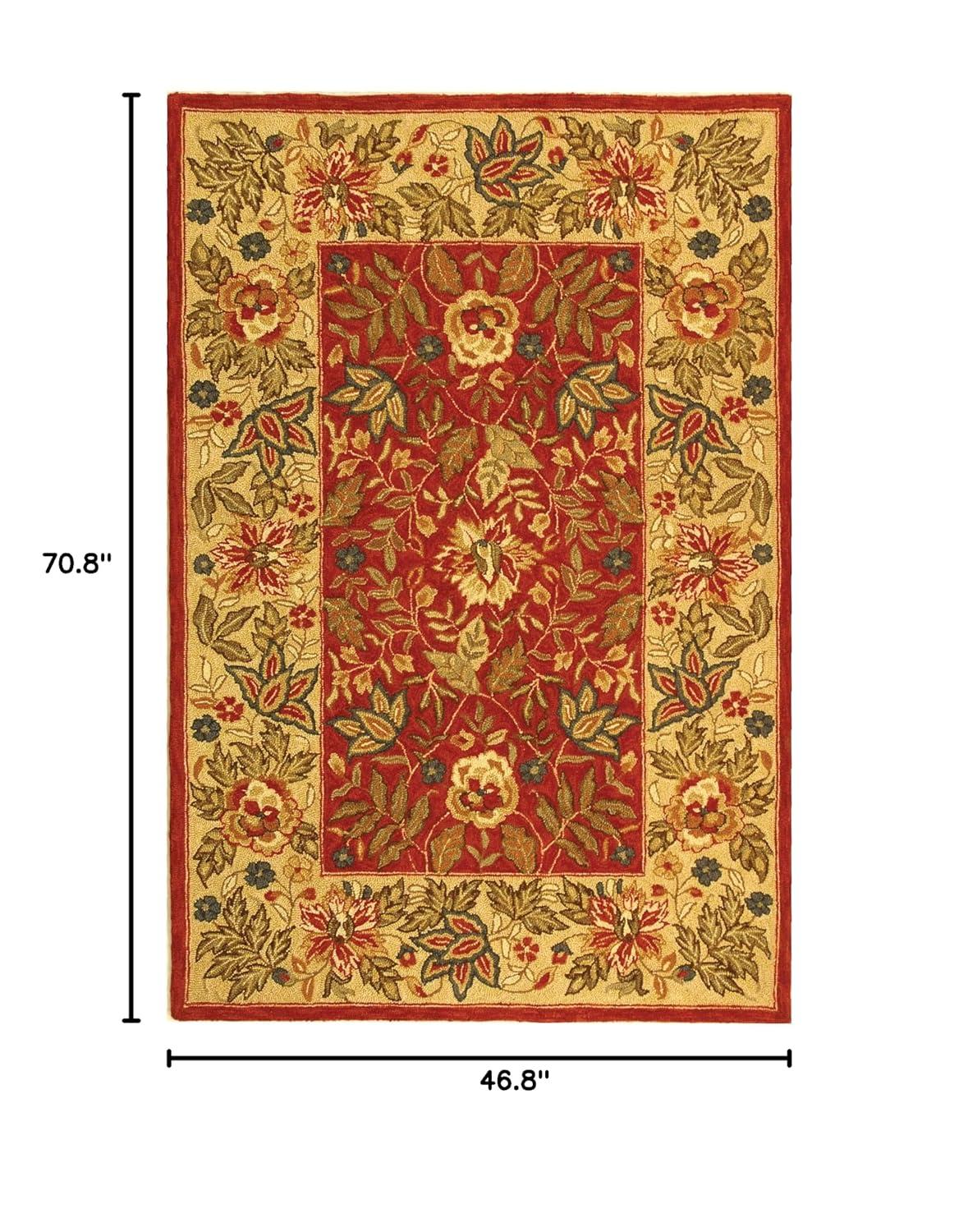 Chelsea HK140 Hand Hooked Area Rug - Red/Ivory - 3'9"x5'9" - Safavieh.