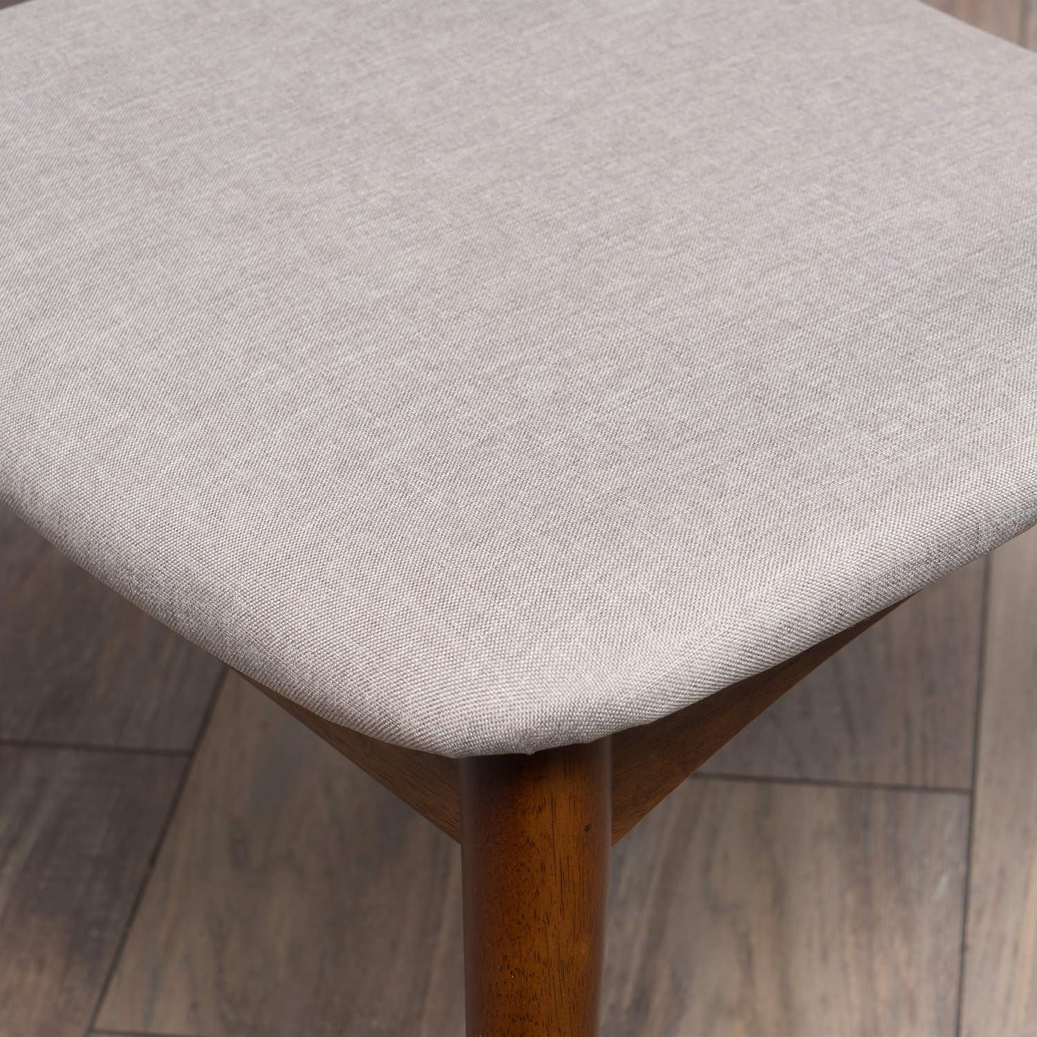 Set of 2 Barron Dining Chair Light Gray - Christopher Knight Home: Mid-Century, Upholstered, Rubberwood
