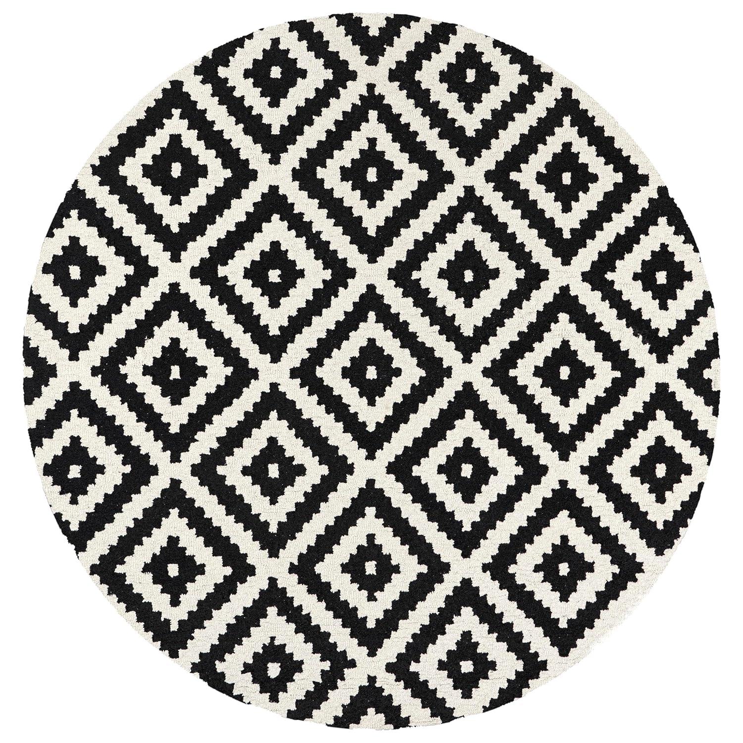 Kellee Contemporary Black Doormat 3 ft. x 5 ft. Indoor Oval Area Rug