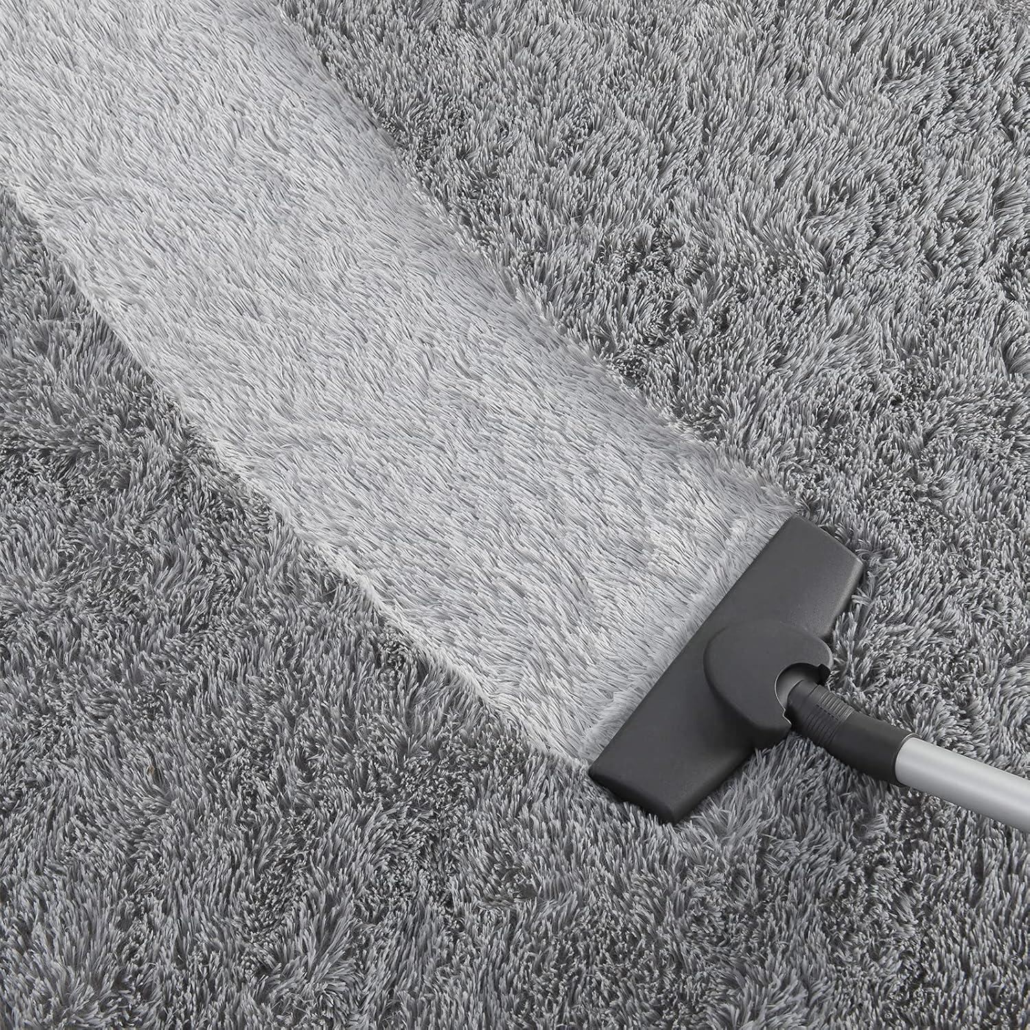 Kimicole Grey Area Rugs for Bedroom Living Room, 4x5.9 Soft Fluffy Shaggy Rug, Non-Slip Fuzzy Furry Rugs for Nursery Kids Room Dorm Room Home Decor, High Pile Indoor Plush Floor Carpet