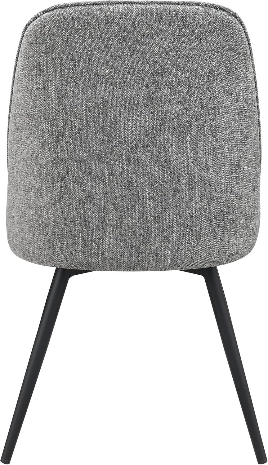 Charcoal Herringbone Fabric Swivel Chair with Metal Legs