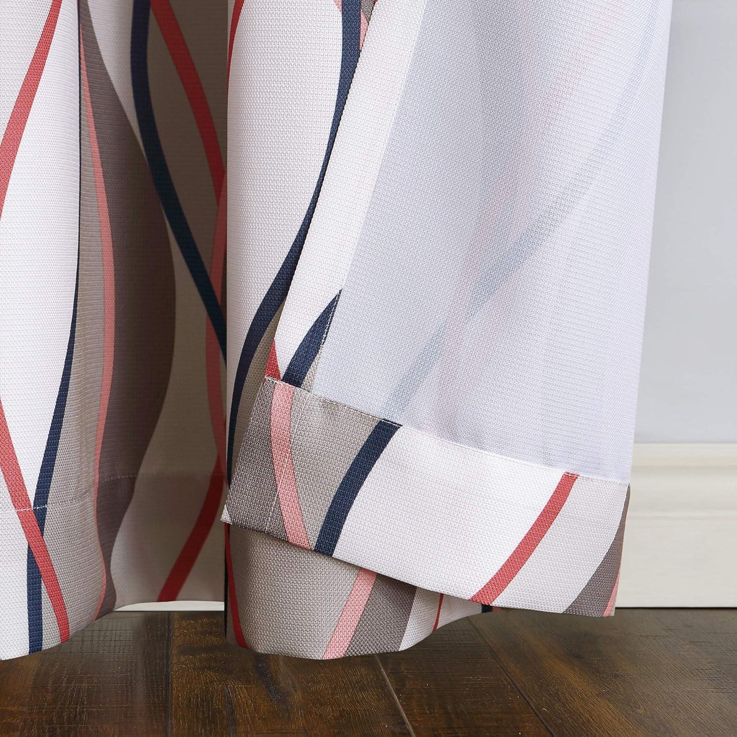 48"x84" No. 918 Semi-Sheer Intersect Ogee Wave Print Grommet Curtain Panel Nickel: Room Darkening, Polyester