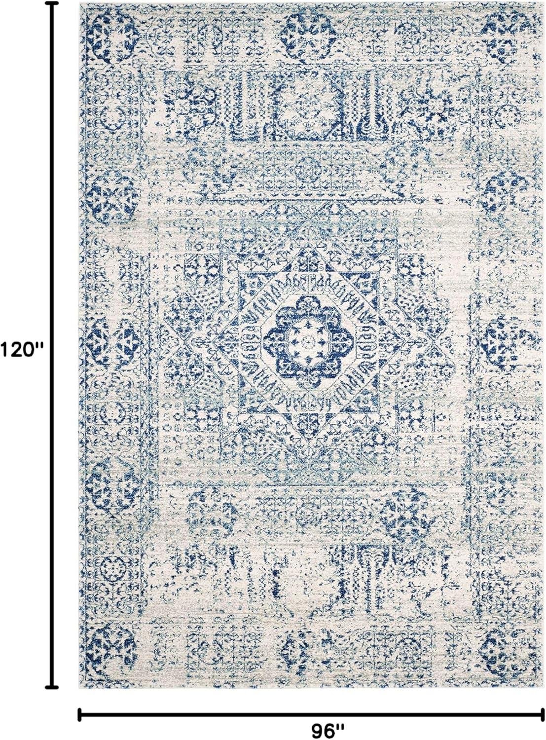 Evoke EVK260 Power Loomed Area Rug - Ivory/Blue - 8'x10' - Safavieh.