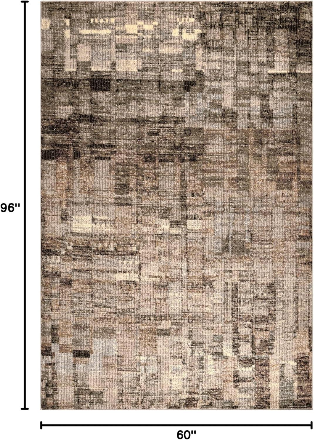 Nuloom Lilly Abstract 5x8 Indoor Area Rug for Living Room Bedroom Dining Room Kitchen, Brown/Ivory