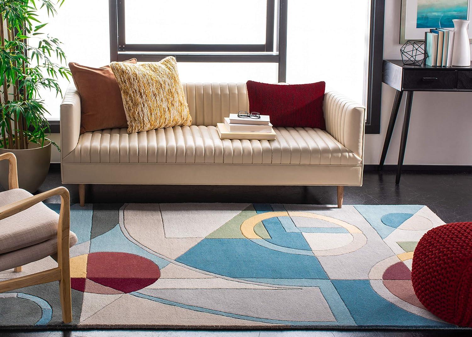 Rodeo Drive RD845 Hand Tufted Area Rug - Beige/Multi - 3'6"x5'6" - Safavieh.