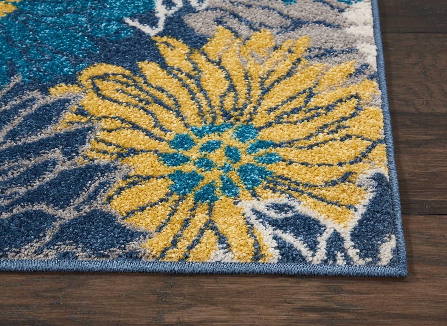 Nourison Passion Bohemian Transitional Floral Indoor Area Rug Blue 1'10" x 2'10"