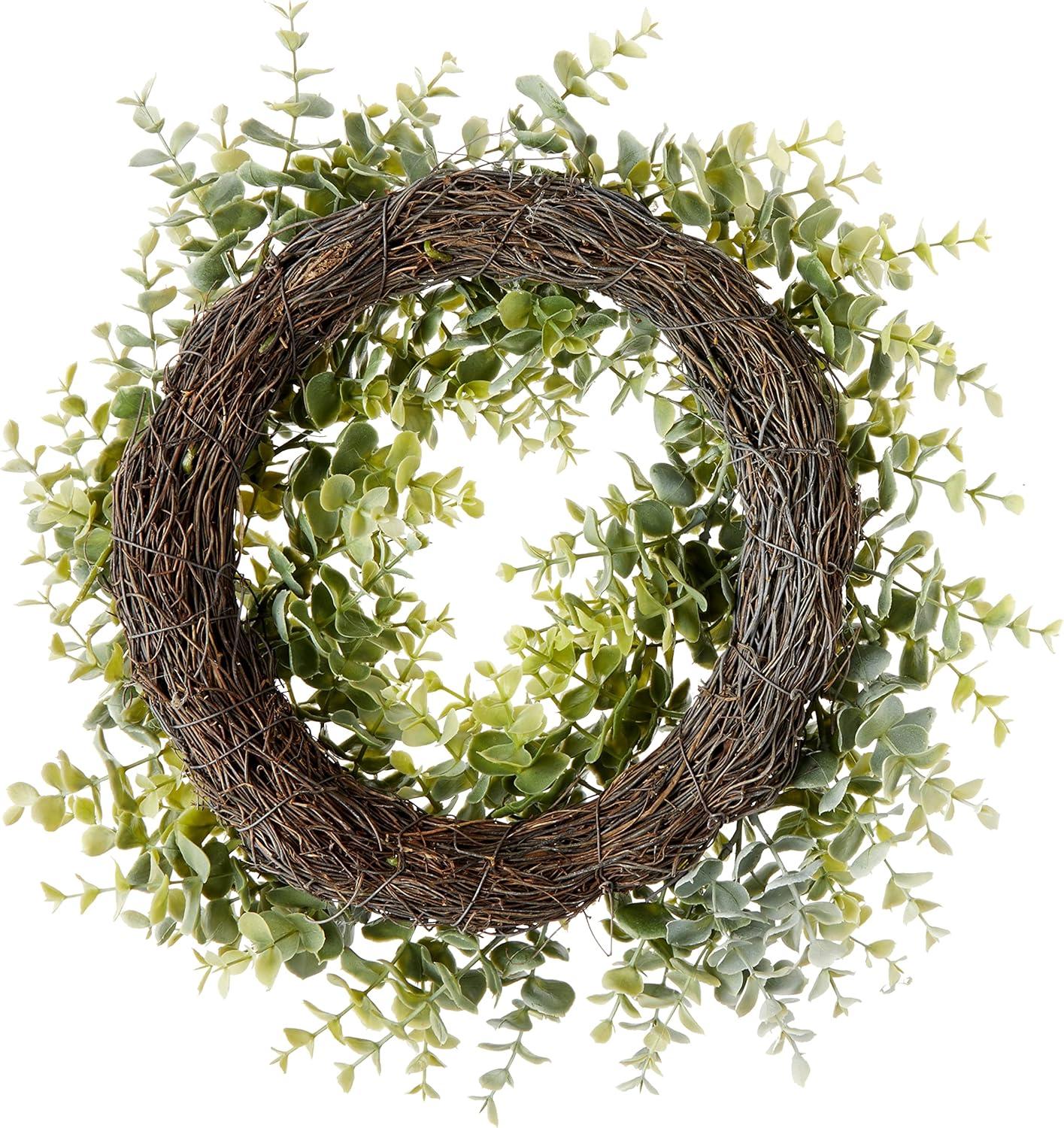 16" Silvery Green Artificial Eucalyptus Outdoor Wreath