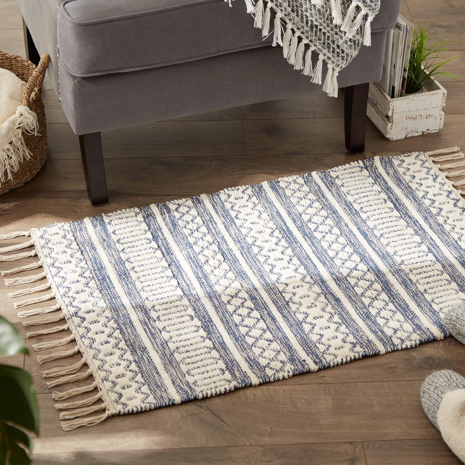 Design Imports Chenille Doodle Lines Rug - French Blue - 2 X 3 Ft