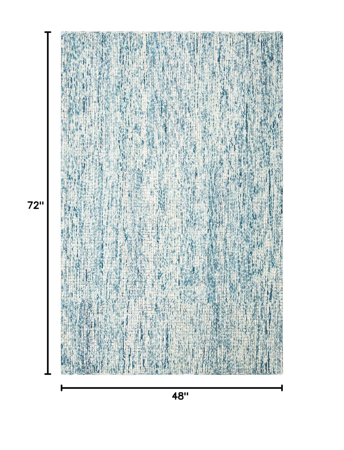 Abstract ABT473 Hand Tufted Area Rug - Ivory/Navy - 4' X 6' - Safavieh.
