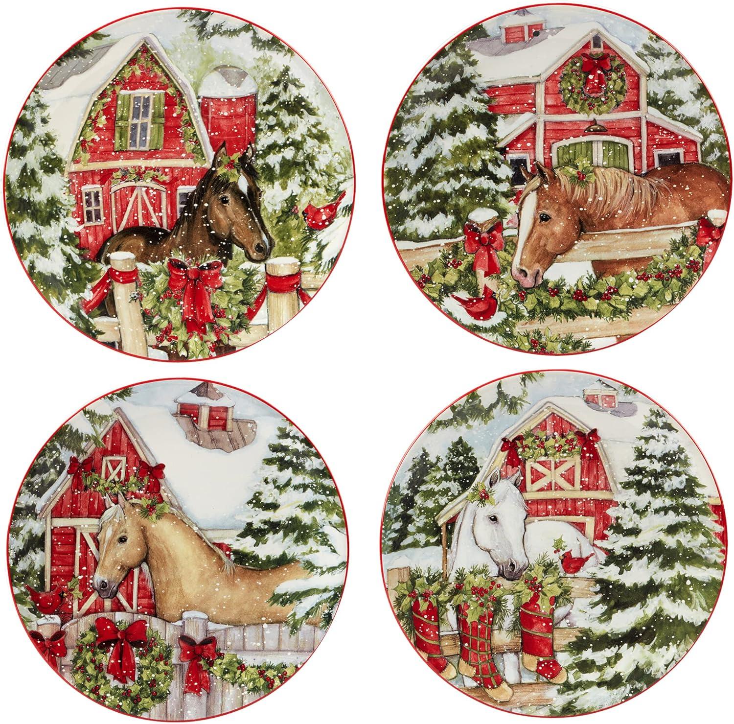 16pc Earthenware Homestead Christmas Dinnerware Set - Certified International