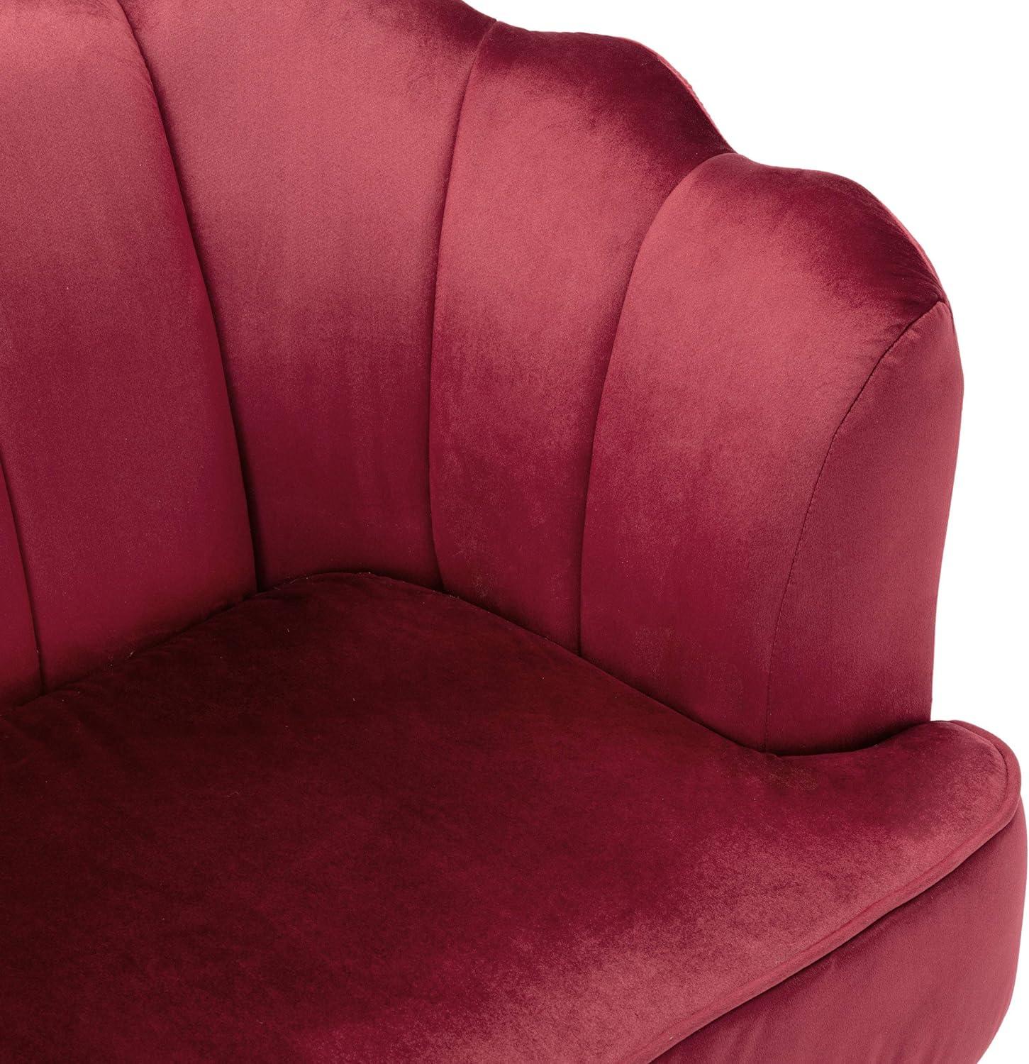 Reitz Modern Glam Velvet Channel Stitch 3 Seater Shell Sofa Blush Pink/Gold - Christopher Knight Home: Durable Iron Legs, Polyester Upholstery