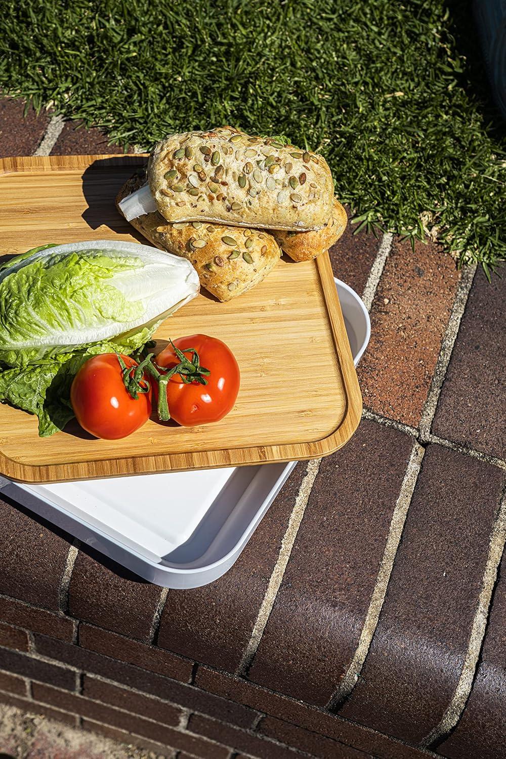 Everdure CUBE Portable Charcoal Grill, Tabletop BBQ, Perfect Tailgate, Beach, Patio, or Camping Grill, Lightweight & Compact Small Grill with Preparation Board & Food Storage Tray, Graphite