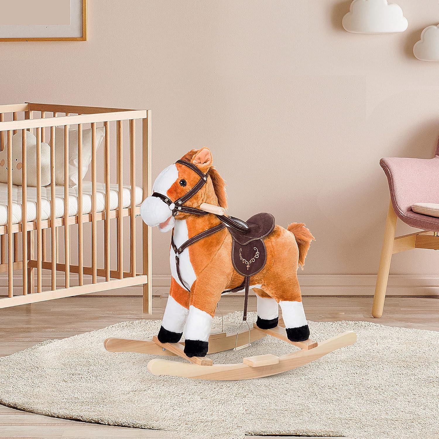 Qaba Kids Plush Toy Rocking Horse