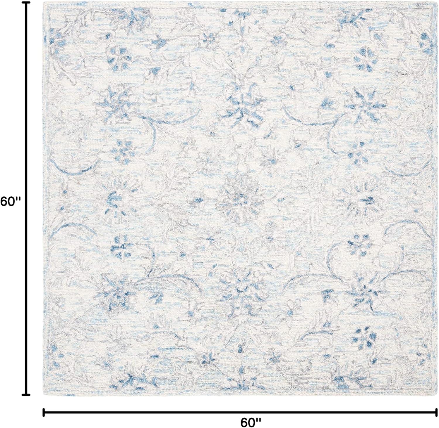 Micro-Loop MLP506 Hand Tufted Area Rug - Light Blue/Ivory - 5'x5' - Safavieh.