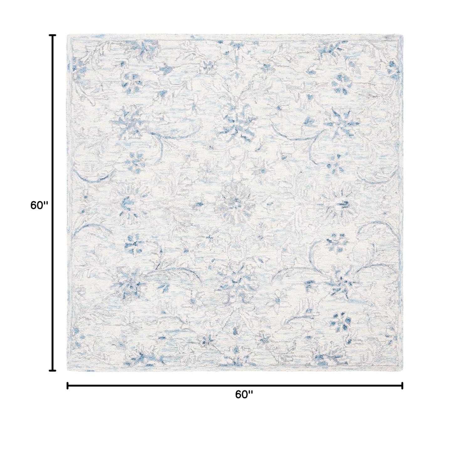 Micro-Loop MLP506 Hand Tufted Area Rug - Light Blue/Ivory - 5'x5' - Safavieh.