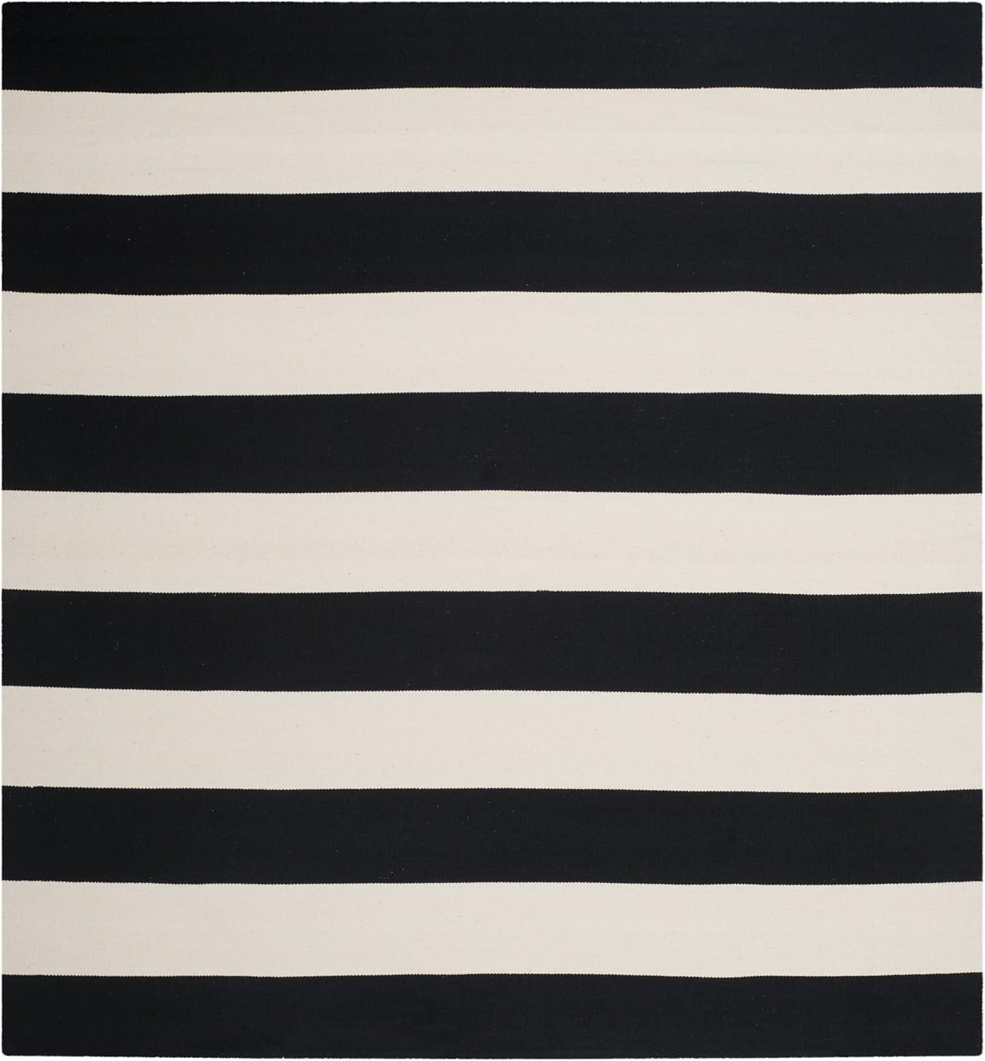 Montauk MTK712 Hand Woven Area Rug - Black/Ivory - 8'x8' - Safavieh.