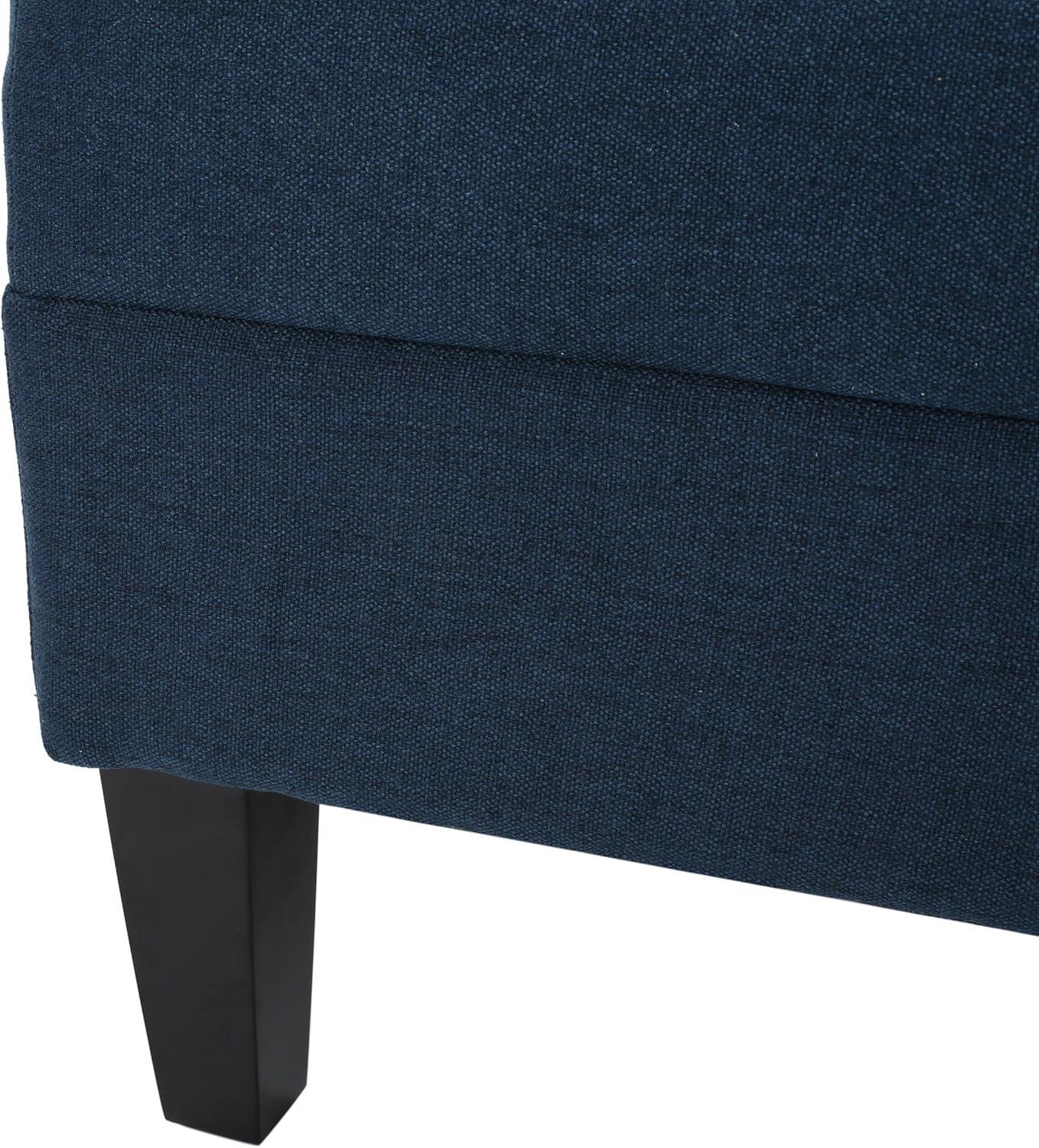 Bridger Mid-Century Ottoman, Dark Blue