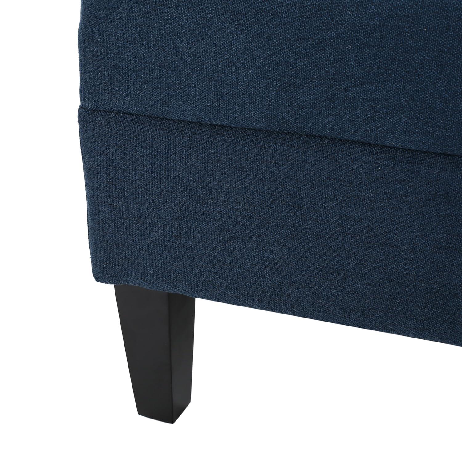 Bridger Mid-Century Ottoman, Dark Blue