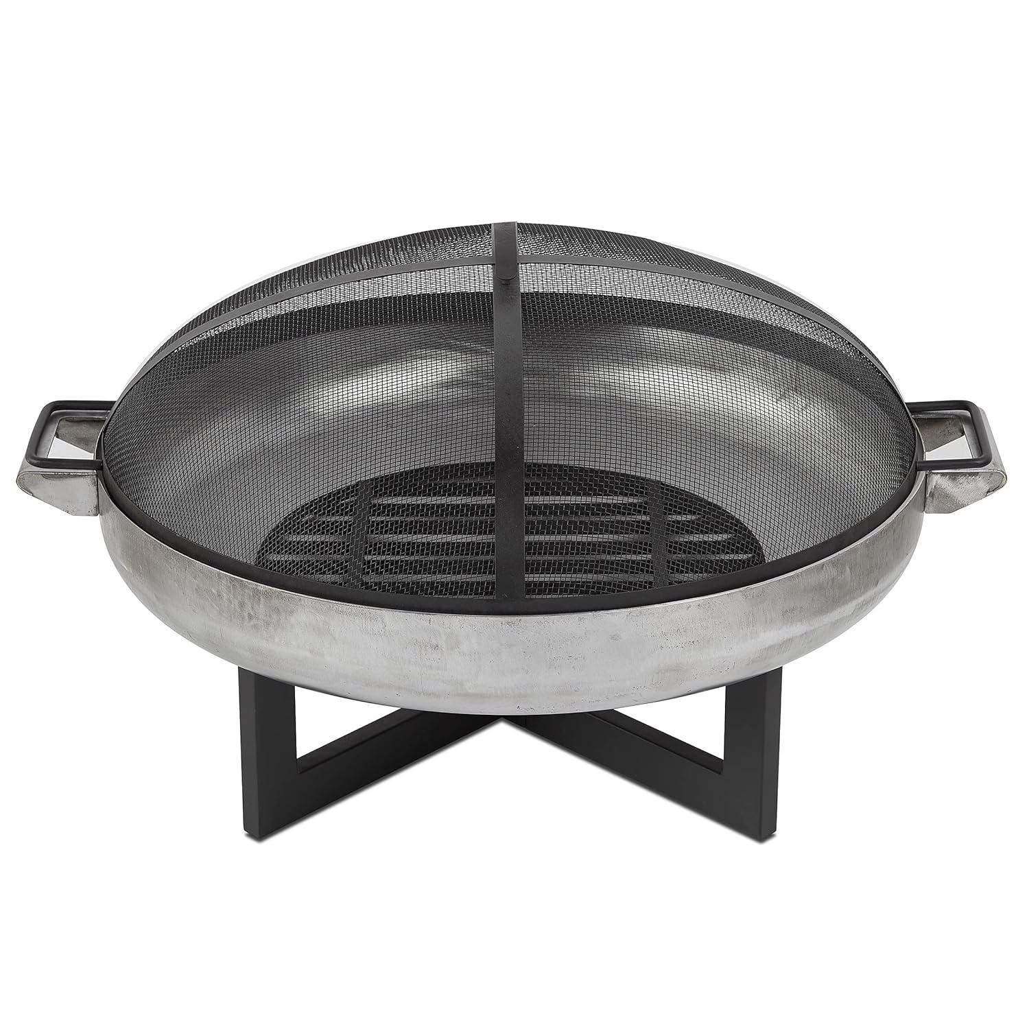 La Porte 21" H x 36.8" W Steel Wood Burning Outdoor Fire Pit with Lid