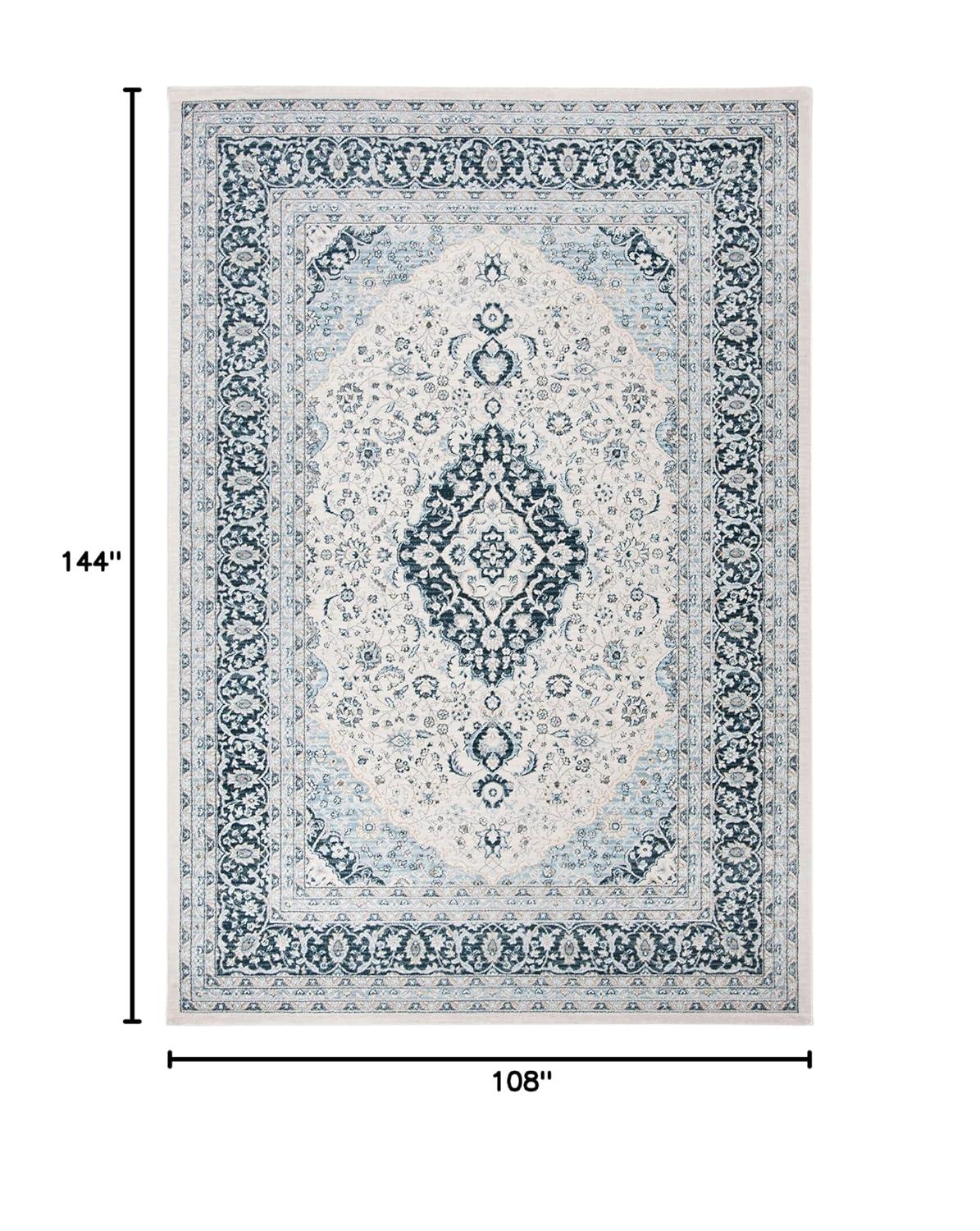 Isabella ISA919 Power Loomed Area Rug - Cream/Dark Blue - 9'x12' - Safavieh