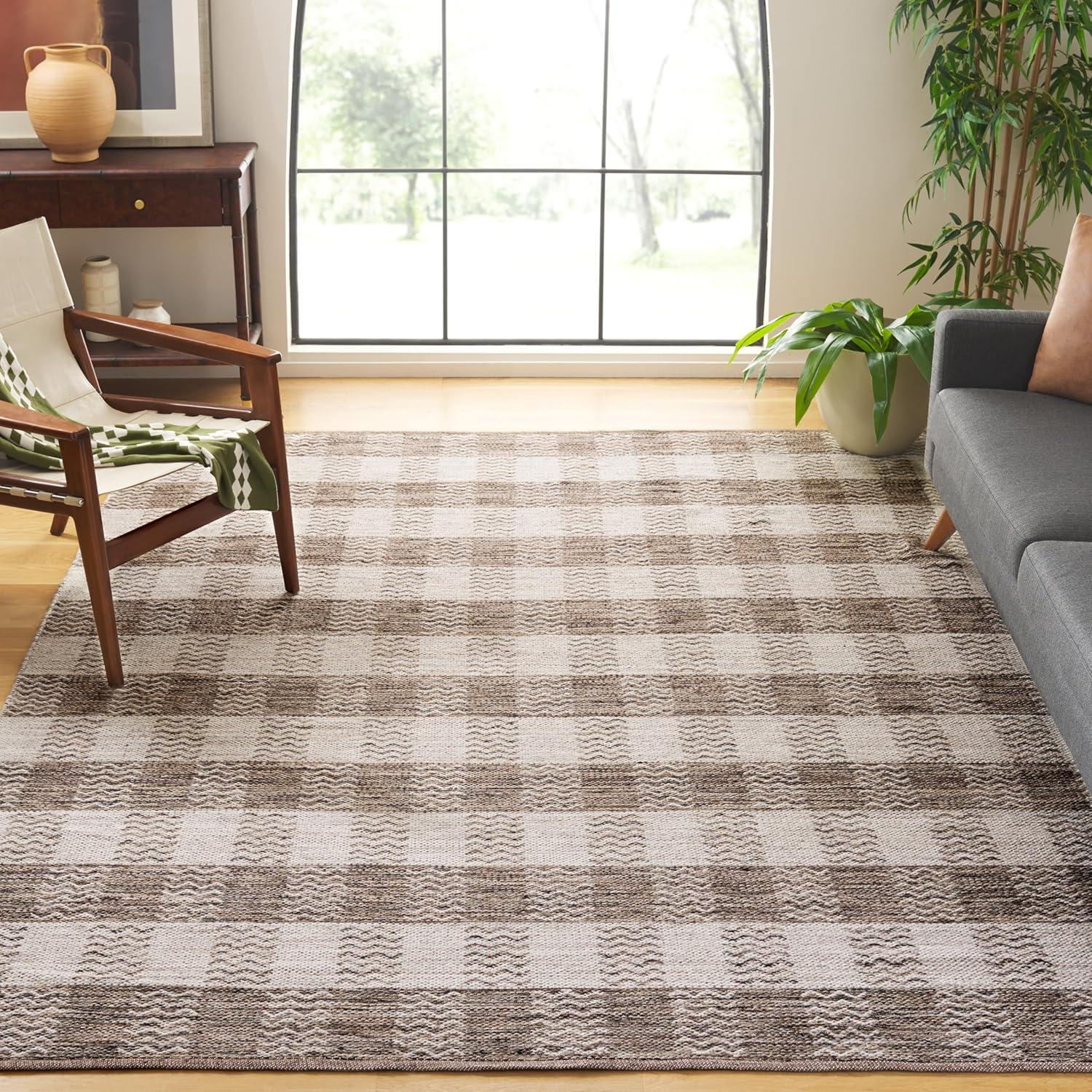 Kilim KLM351 Hand Woven Area Rug - Light Grey/Brown - 8'x10' - Safavieh