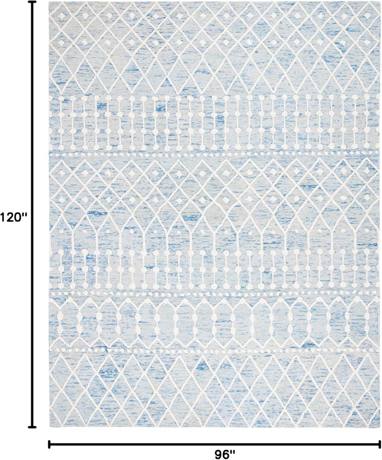Blossom BLM115 Hand Tufted Area Rug - Blue/Ivory - 8'x10' - Safavieh.
