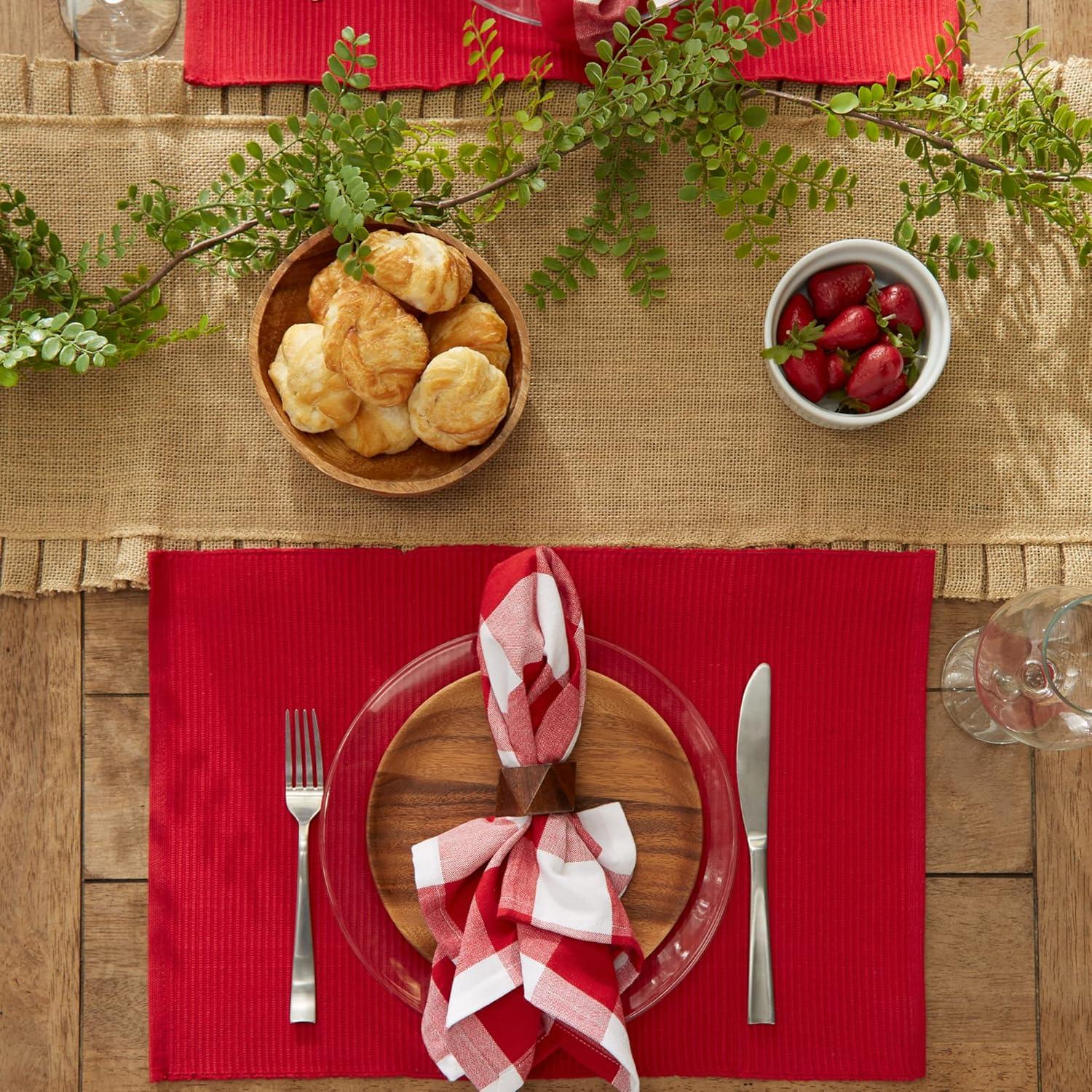 DII Tango Red Ribbed Placemat (Set of 6)