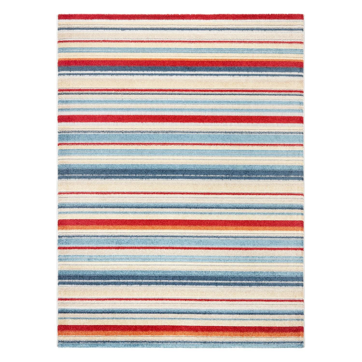 TOWN & COUNTRY EVERYDAY Rio Multicolor Stripe Outdoor Rug Red/Multi