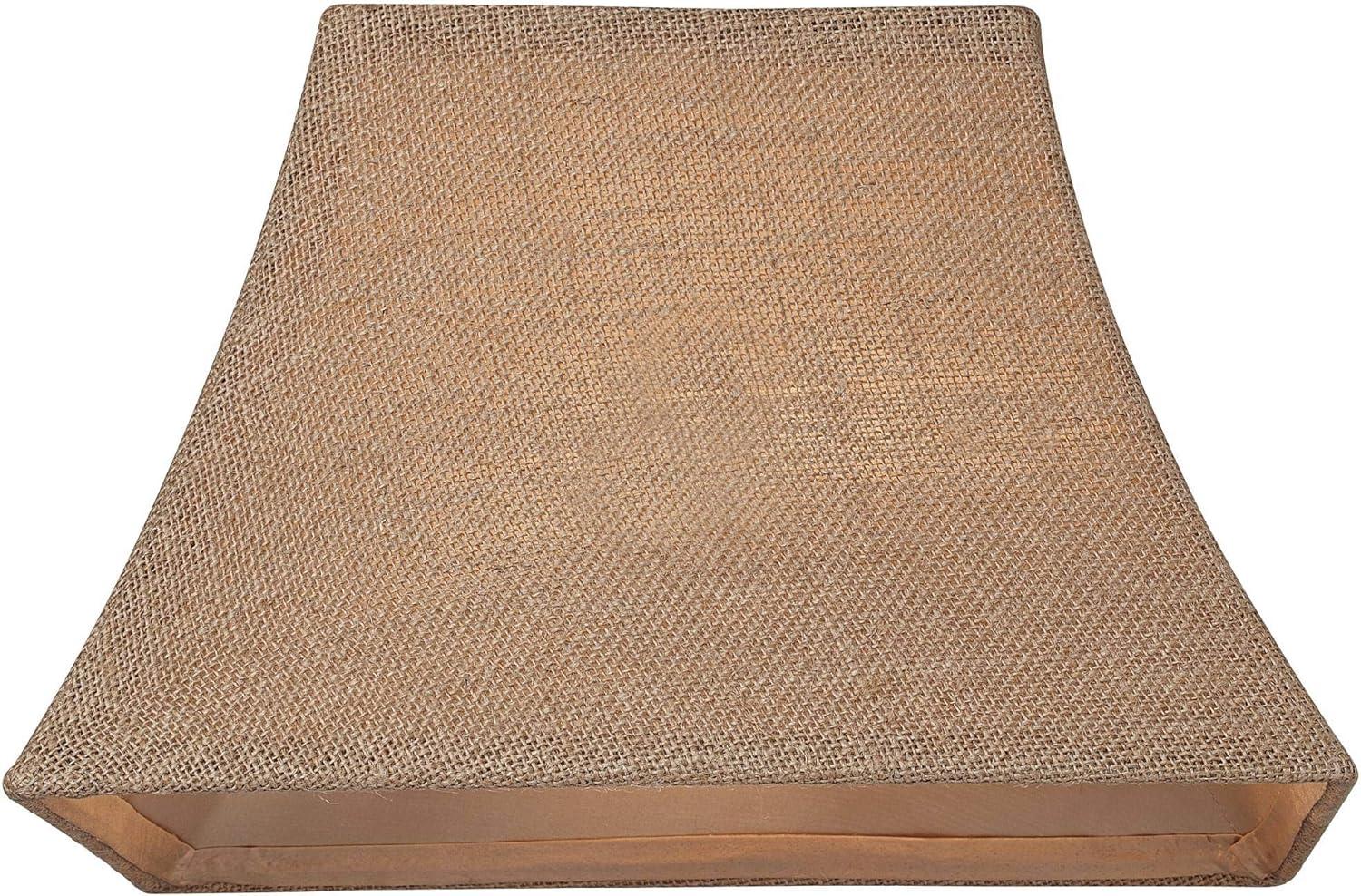 Springcrest Natural Burlap Medium Rectangle Lamp Shade 8" Wide x 5" Deep at Top and 14" Wide x 11" Deep at Bottom and 10" Slant x 9" Height (Spider)