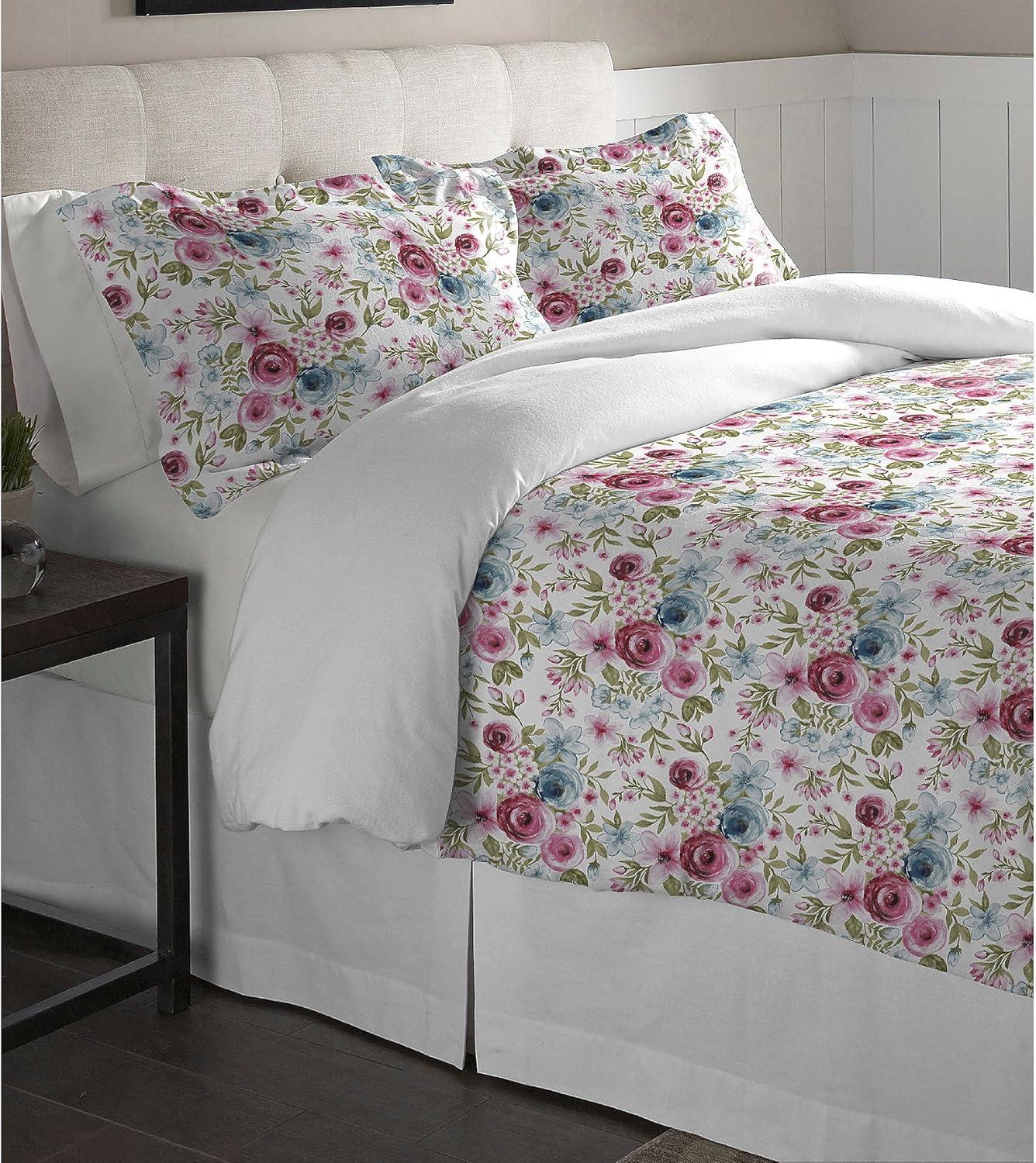 Sylvan Flannel Floral Duvet Cover Set